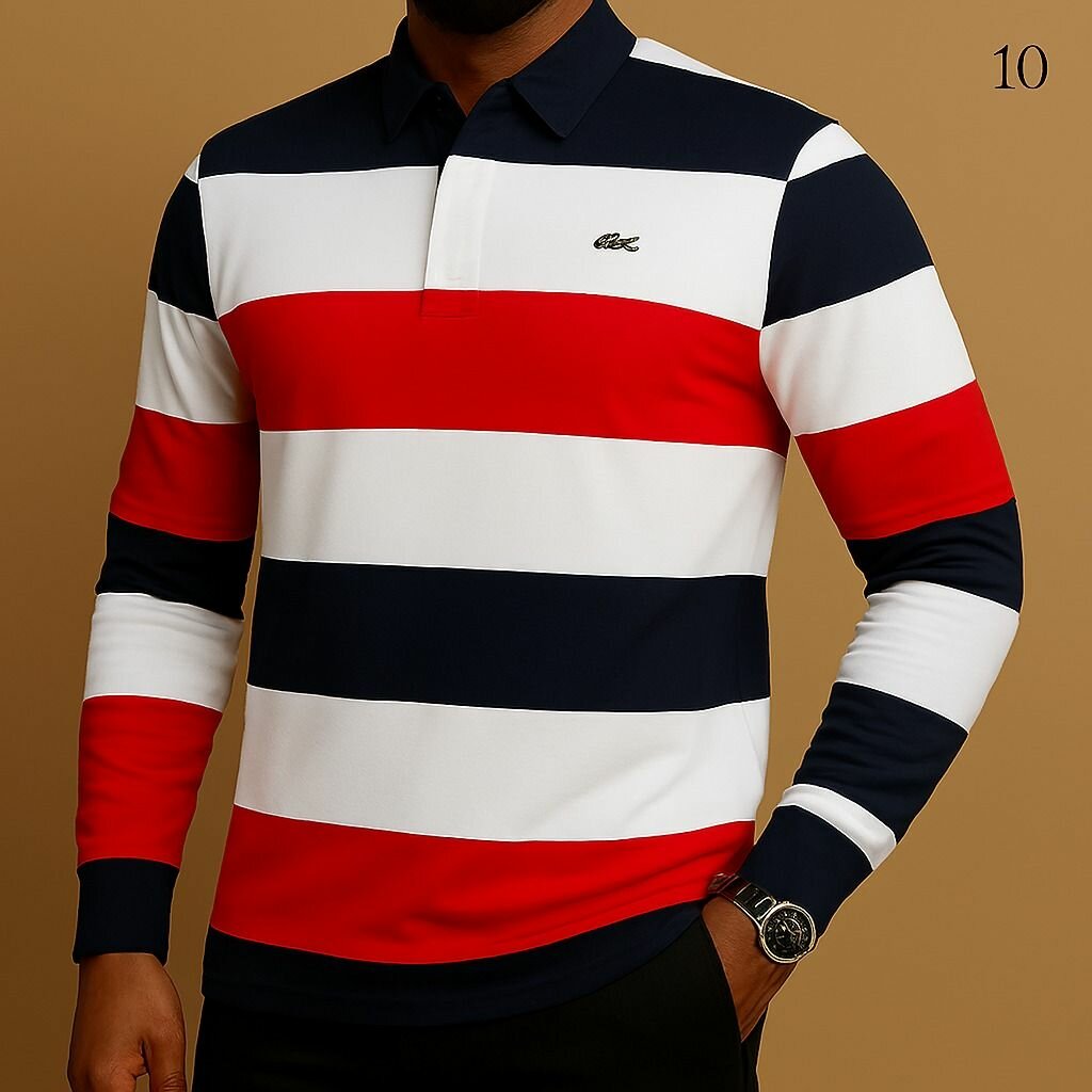 Polo Homme Élegant à Manches Longues