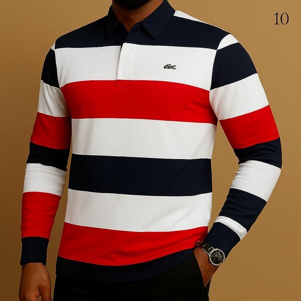 Polo Homme Élegant à Manches Longues