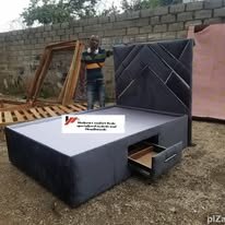 custom made bed with a high base