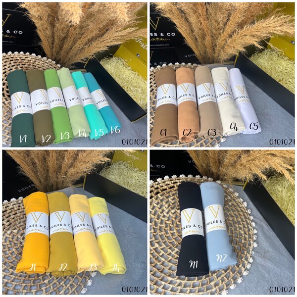 Lot de 3 voiles en crêpe