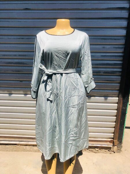 Basic light blue dress with belt