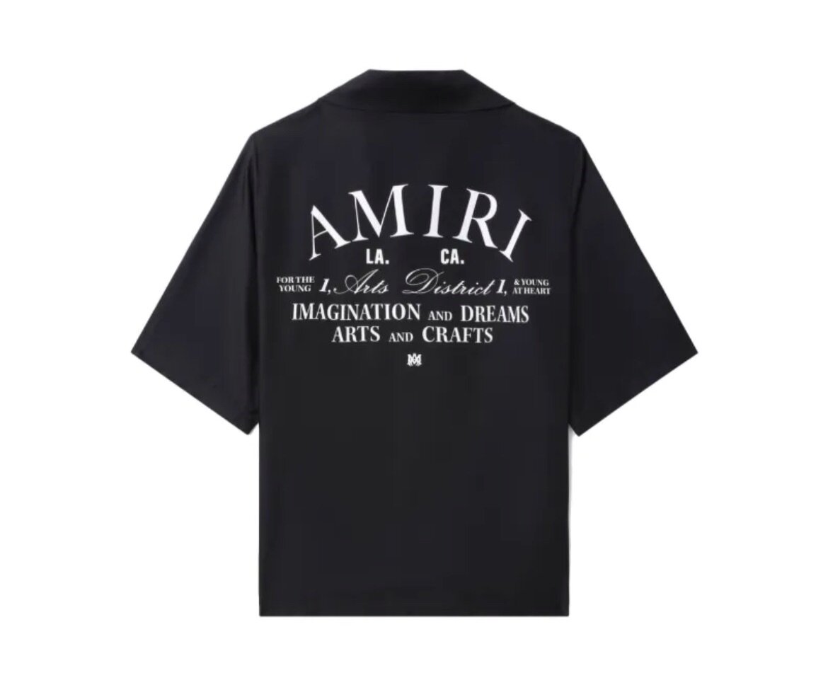 logo-print short-sleeve silk shirt