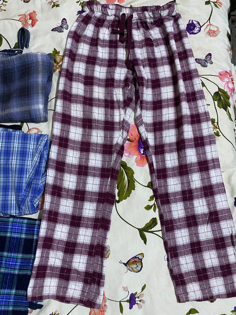 Pantalons en flanelle à carreaux