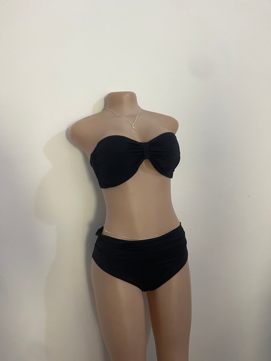 Black Bandeau Bikini Set