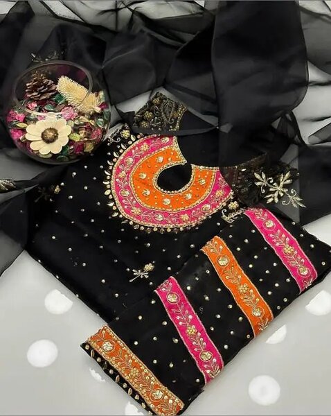 Beautiful organza unstitched dress