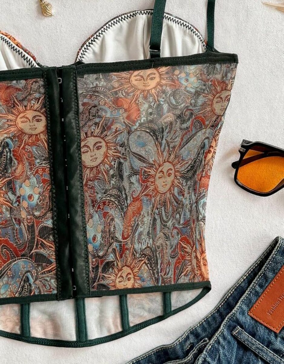 Bustier à motifs solaires