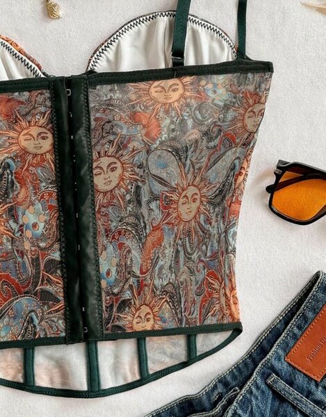 Bustier à motifs solaires