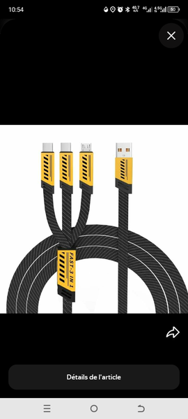 Câble de Chargement Rapide 3-en-1