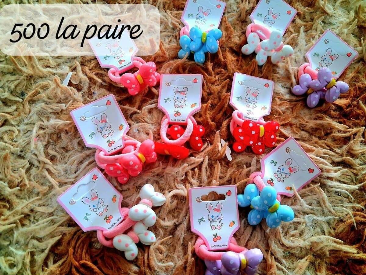 Élastiques cheveux enfants colorés