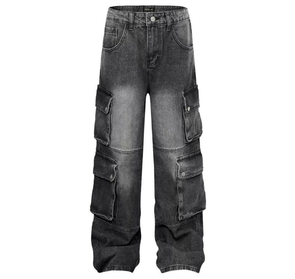 Pantalon cargo ample noir