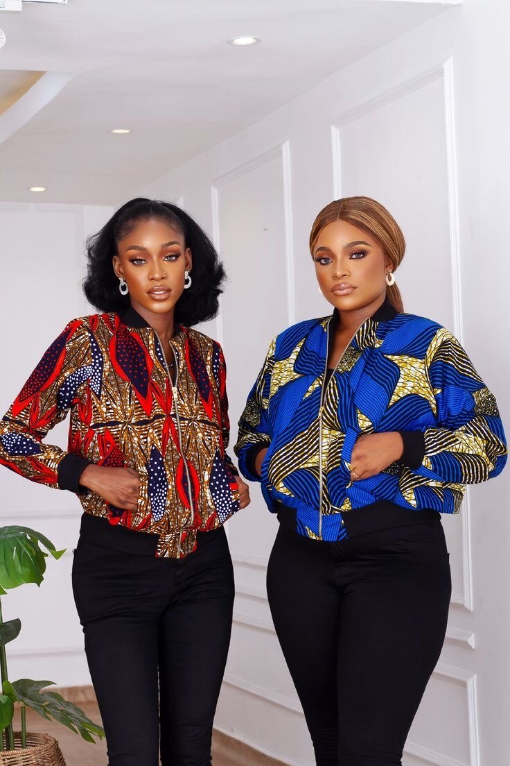 African print bumper jacket