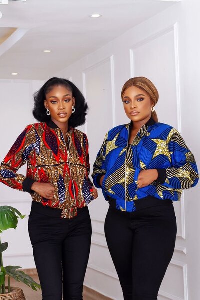 African print bumper jacket