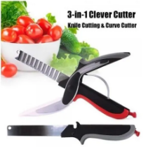 Clever Cutter 3 In 1 - Cutting Knife With Fixed Chopping Board