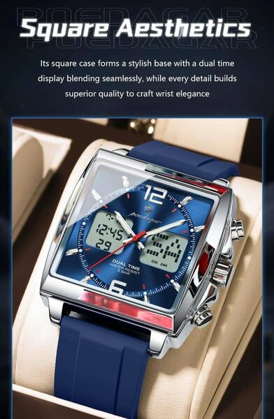 Montre Homme Dual Time Élegance