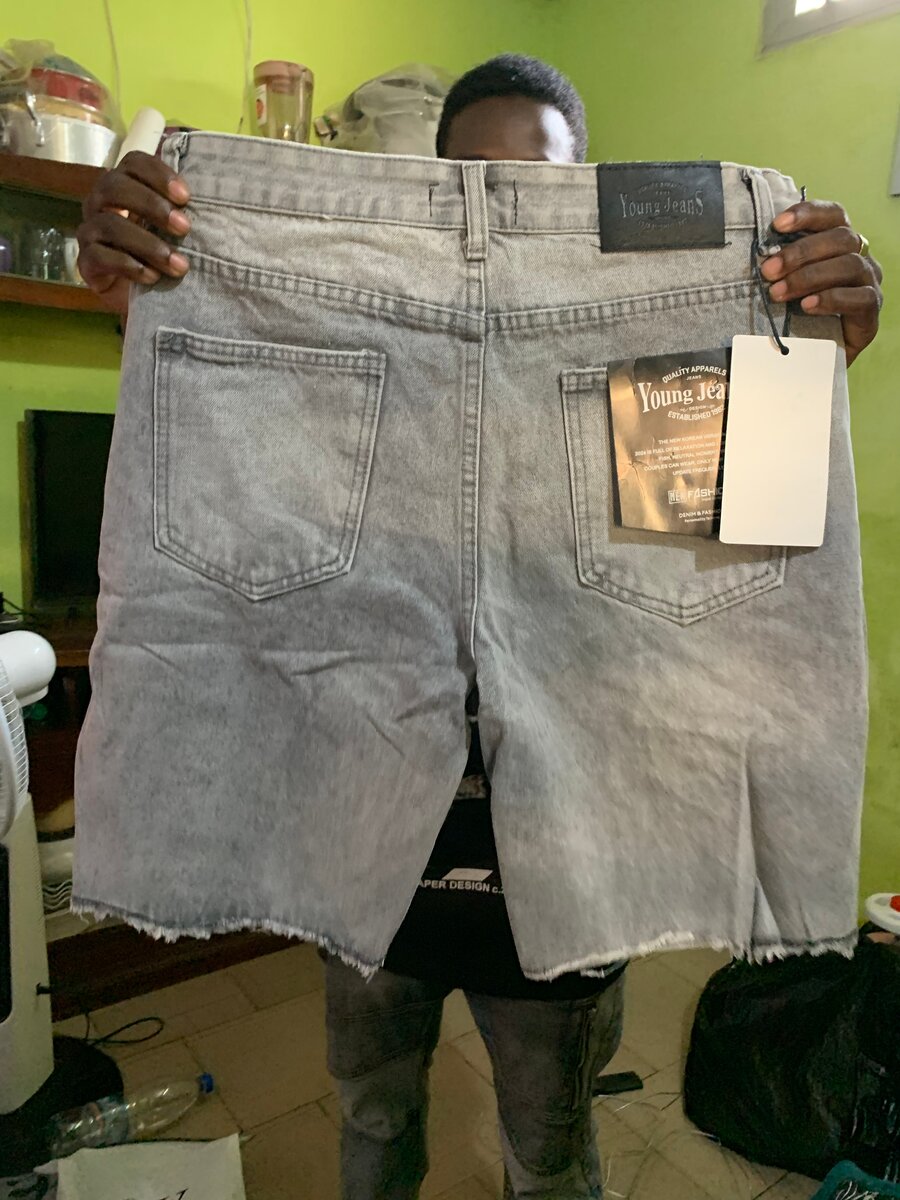 Short en jean délavé style urbain