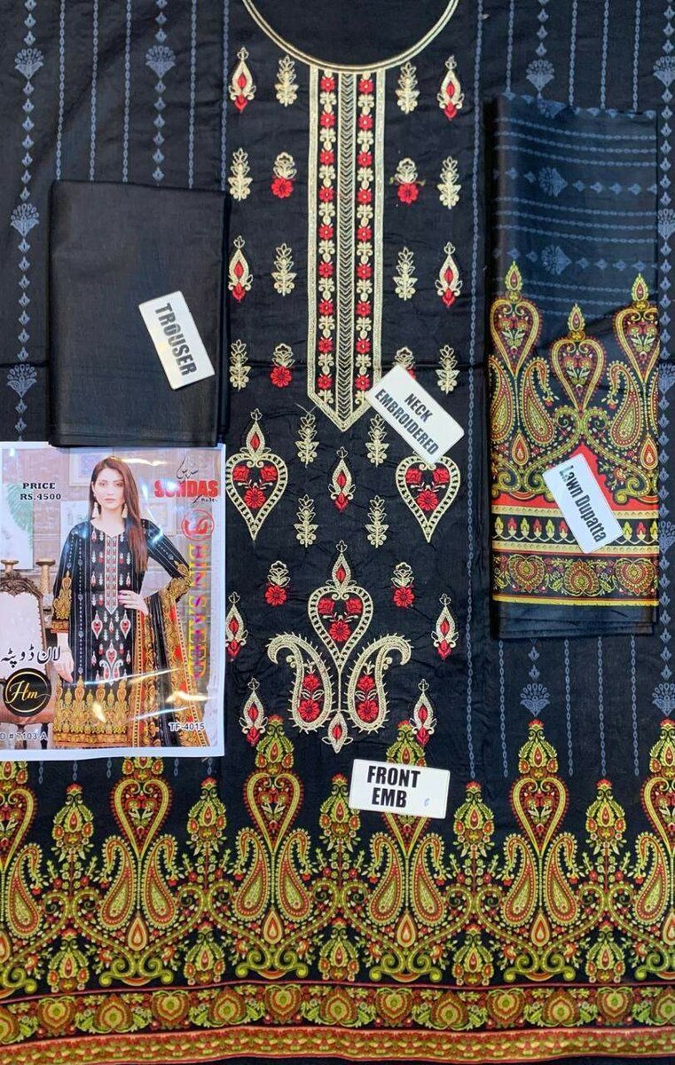 Printed lawn suit