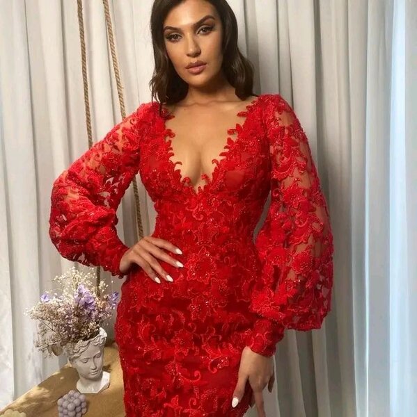 Robe rouge élégante soirée
