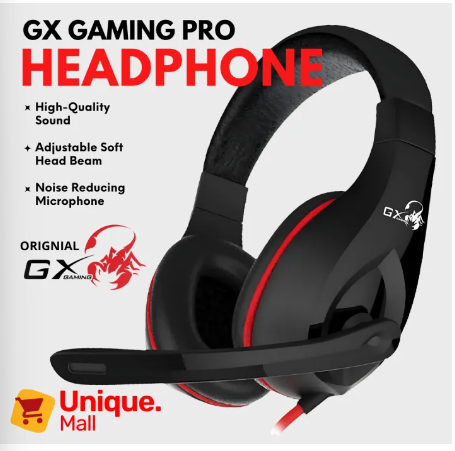 【PRO】GX Gaming Headphones Original With Mic For PC Gaming Laptop Pubg Mobile PS4 Console ~ 360 Left Right Surround Sound Bass Stereo Gaming Headphone With Noise Cancelling Microphone - By Unique Mall