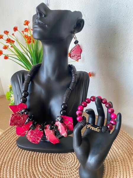 Customized bracelet and matching necklace