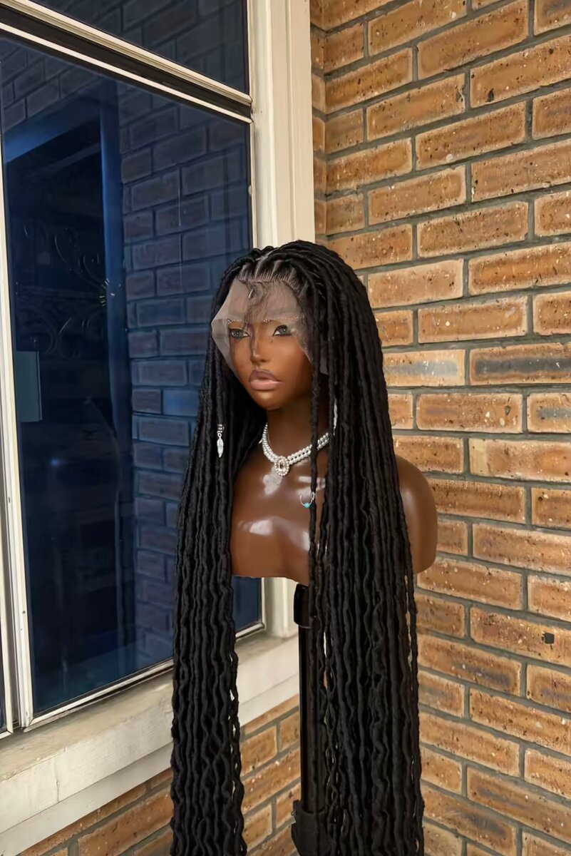 Perruque tressée bouclée