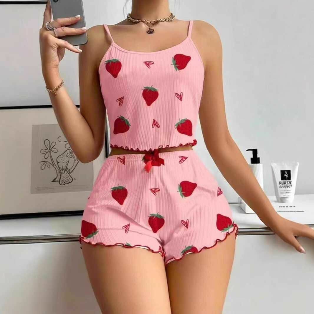 Ensemble Pyjama Fraise et Coeurs