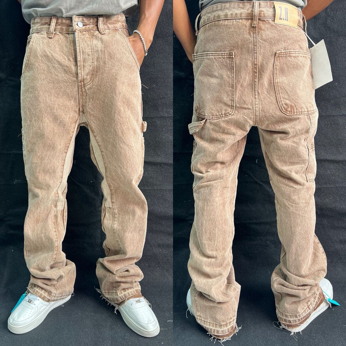 Jeans homme cargo décontractés