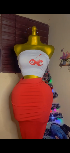 Set Jupe et Haut Cerise