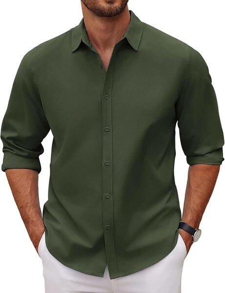 Chemise Homme Verte Élégante