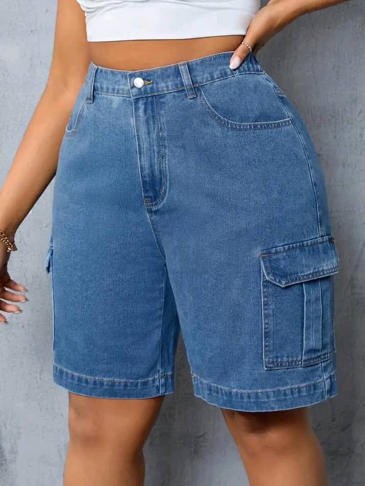 Shorts en jean cargo femme