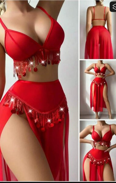 Ensemble de danse rouge élégant