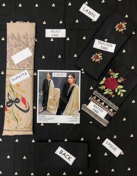 Printed lawn suit