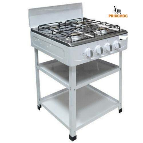 Cuisinière étagères a pied 4feux blanc