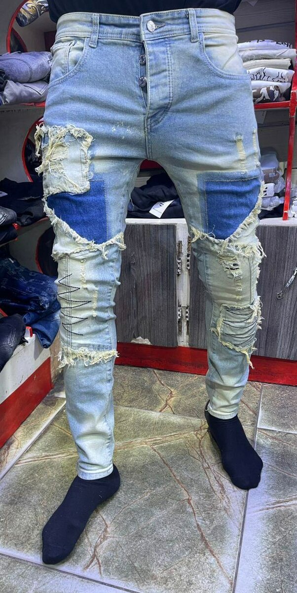 Jean déchiré slim pour homme