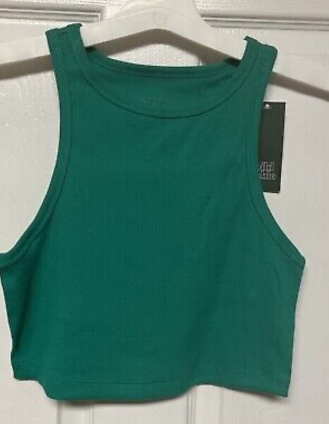 Teal green crop top