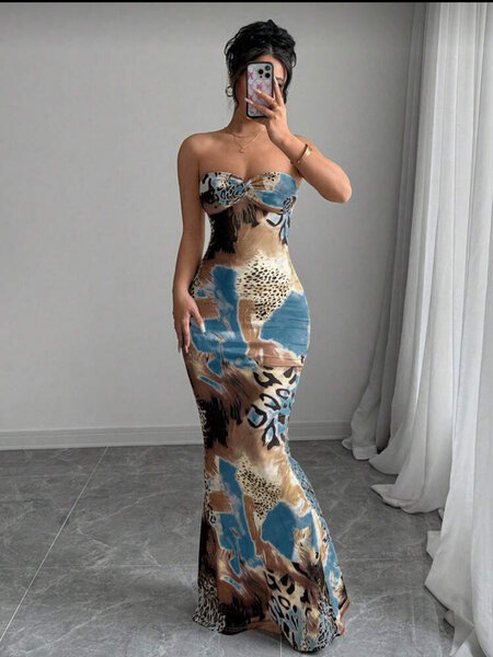 Robe Longue Imprimée Chic