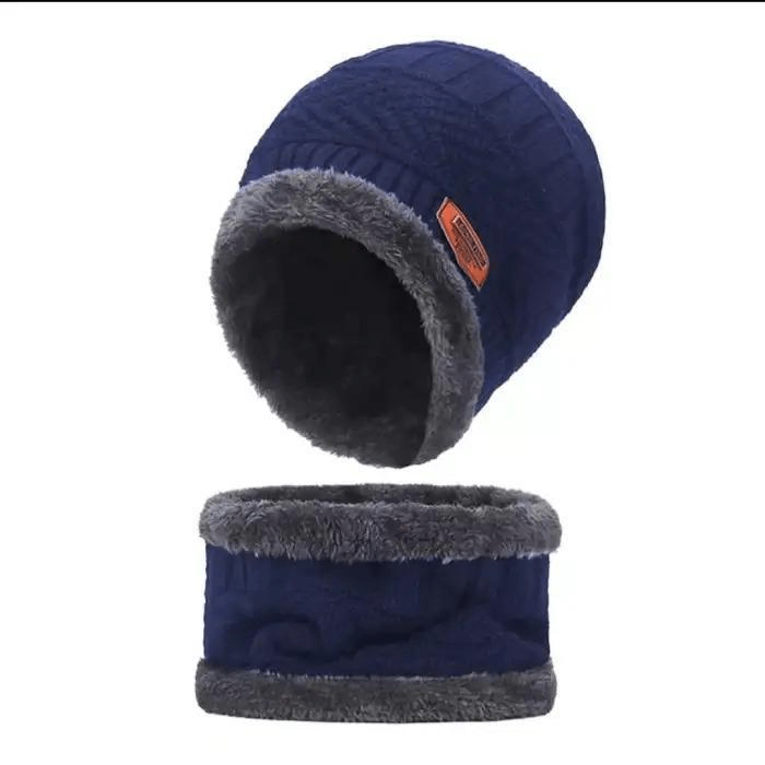 Beanie Wool Cap with Neck Warmer