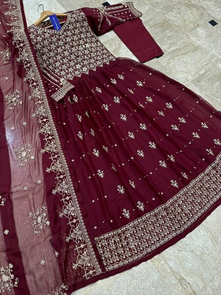 Heavy embroidery maxi,  dupatta,.trouser