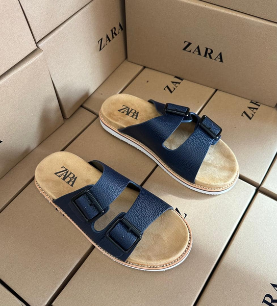 Claquettes beige bleu