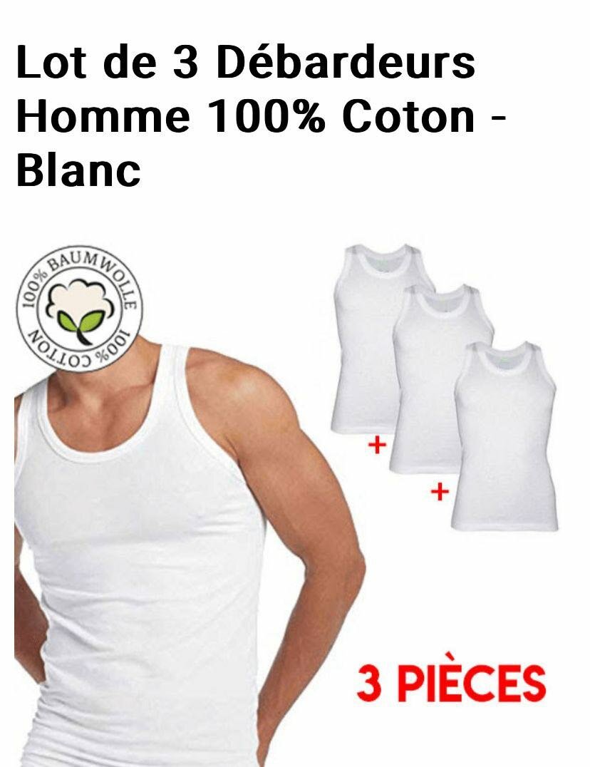 Lot de 3 Débardeurs Coton Homme