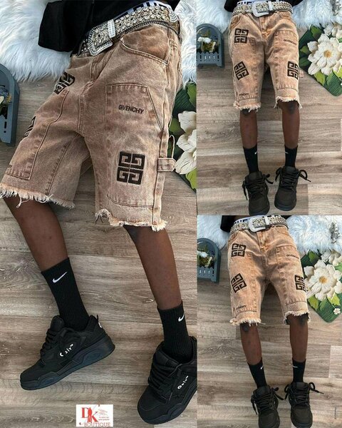 Shorts en jean délavé pour homme