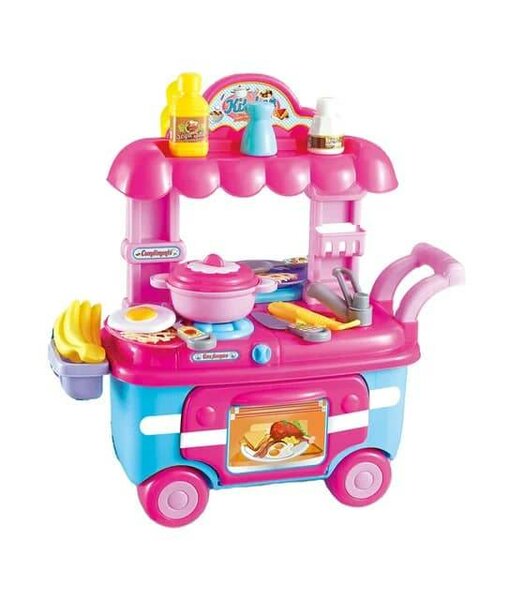 Chariot de rangement de jouets de cuisine plus autres jouets
