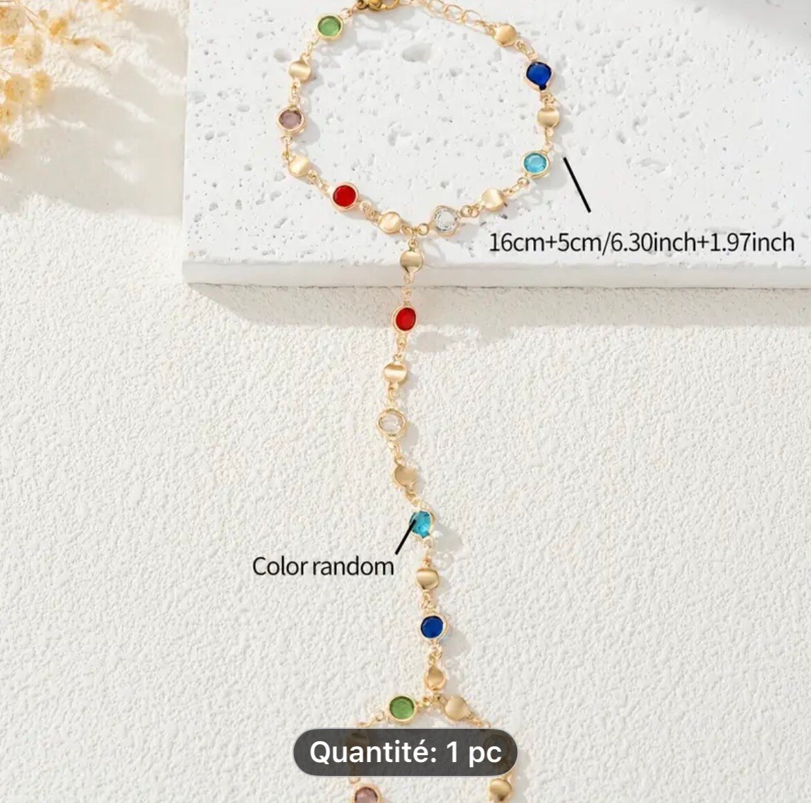 Bracelet de main multicolore