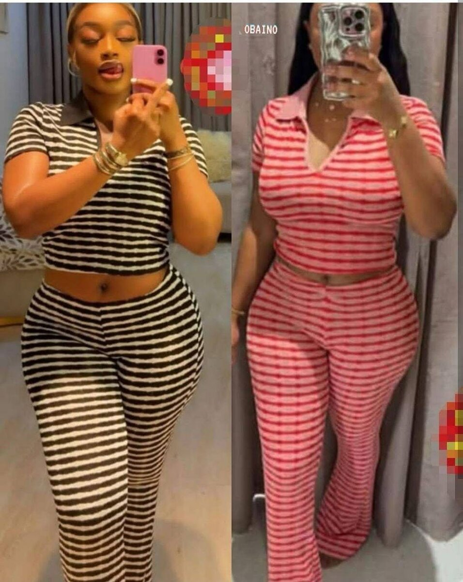 Ensemble rayé femme tendance