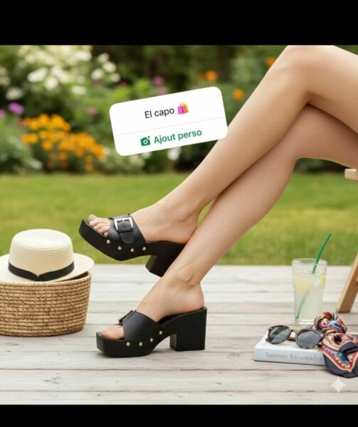 Mules à Talons Hauts Noires