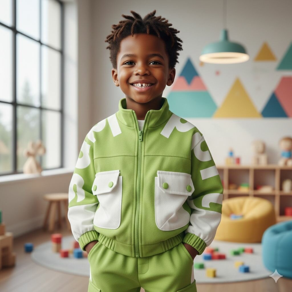 Survêtement enfant vert style