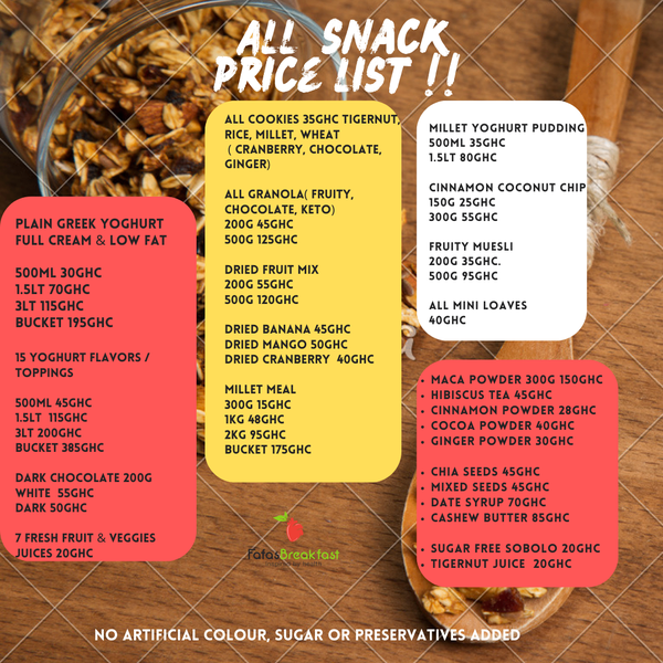 Fafasbreakfast snack prices