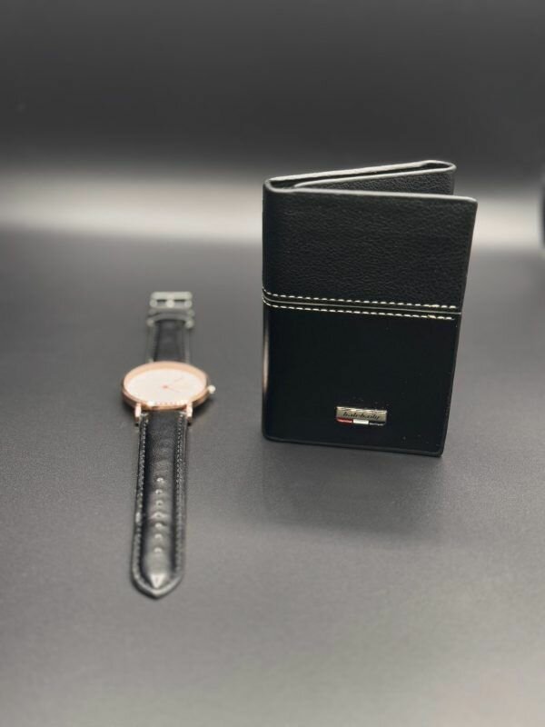 Amazing Quality Leather Wallet + Free Watch Gift