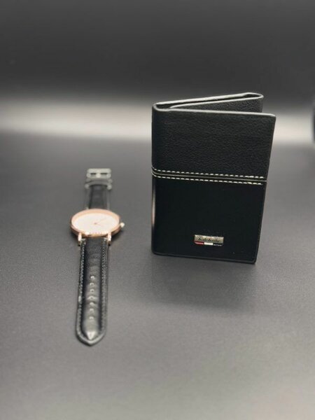 Amazing Quality Leather Wallet + Free Watch Gift
