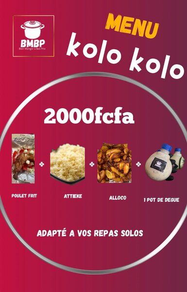Menu Kolo Kolo - Poulet Frit