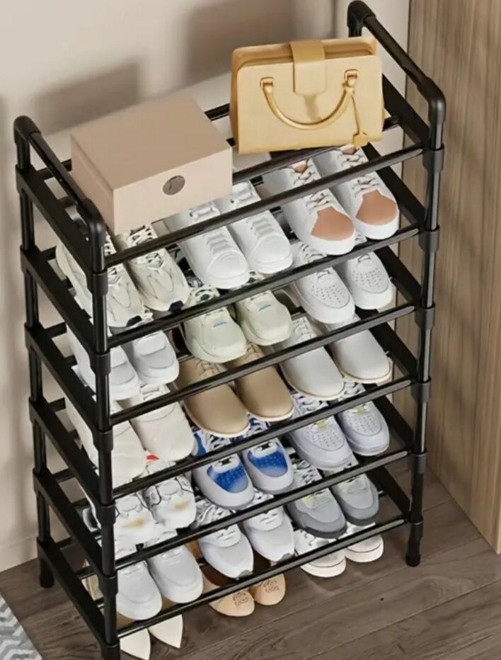 Grey 9 tier shoe rack